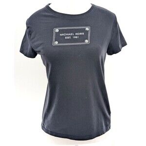 Michael Kors Black Graphic Logo Short Sleeve Crew Neck T-Shirt Size Small